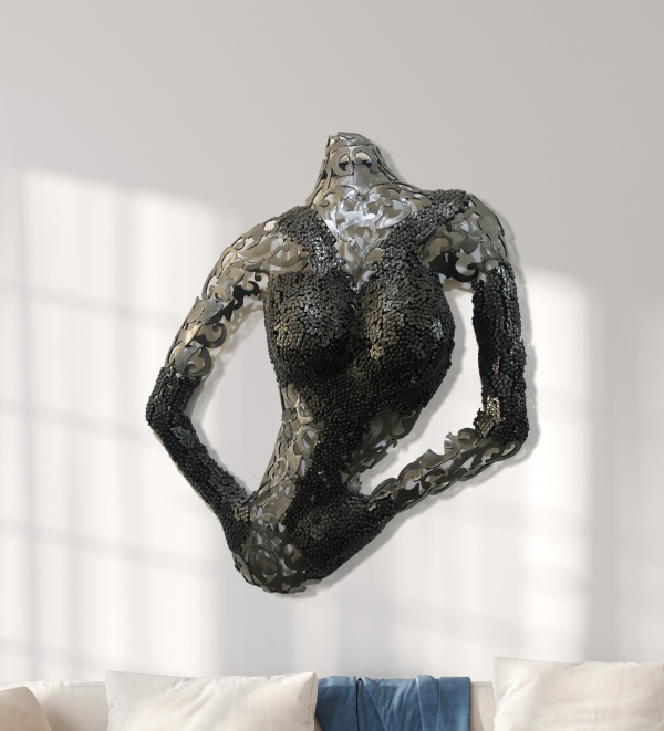 Metal Female Torso scrap  Mannequin |  Wall Art Sculpture | Handmade Steel | Eye-Catching piece
