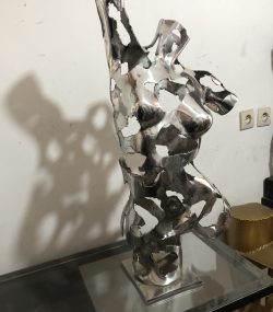 Sculpture |POLISHED ALUMINUM TORSO | Handcrafted Female Form | For Fine Art Lovers - Image 2