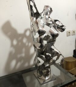 Sculpture |POLISHED ALUMINUM TORSO | Handcrafted Female Form | For Fine Art Lovers - Image 3
