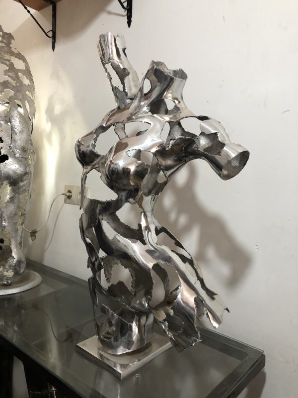 Sculpture |POLISHED ALUMINUM TORSO | Handcrafted Female Form | For Fine Art Lovers - Image 3