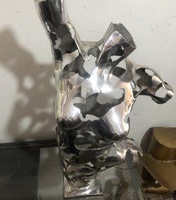 Sculpture |POLISHED ALUMINUM TORSO | Handcrafted Female Form | For Fine Art Lovers - Image 4