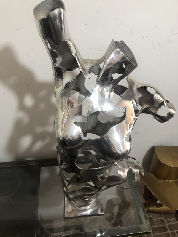 Sculpture |POLISHED ALUMINUM TORSO | Handcrafted Female Form | For Fine Art Lovers - Image 4