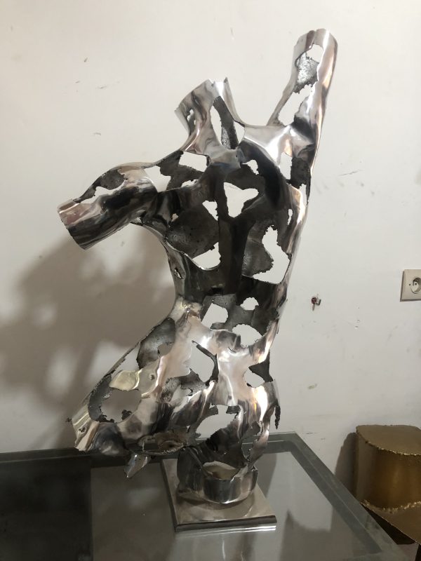 Sculpture |POLISHED ALUMINUM TORSO | Handcrafted Female Form | For Fine Art Lovers - Image 7
