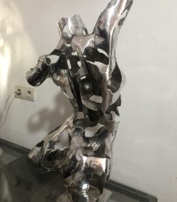 Sculpture |POLISHED ALUMINUM TORSO | Handcrafted Female Form | For Fine Art Lovers - Image 8