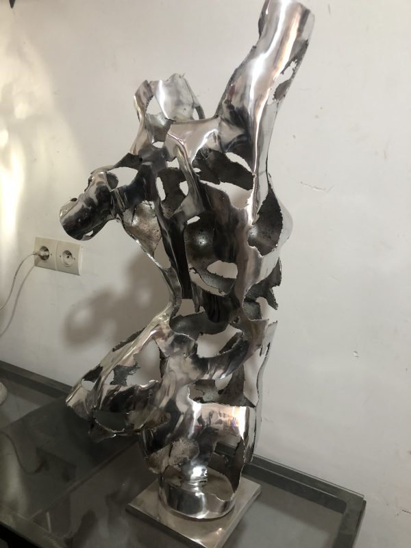 Sculpture |POLISHED ALUMINUM TORSO | Handcrafted Female Form | For Fine Art Lovers - Image 8