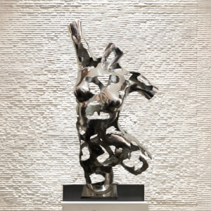 Sculpture |POLISHED ALUMINUM TORSO | Handcrafted Female Form | For Fine Art Lovers