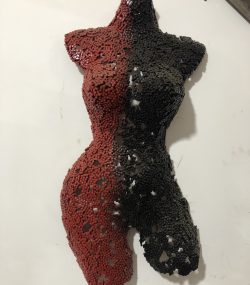 Scrap Metal Torso: Stylish Handcrafted Metal Wall Sculp