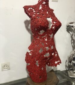 full chained Metal Torso: Stylish Handcrafted Metal Wall Sculp - Image 3
