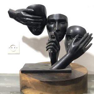 Face with Finger to Lips Statue | Silent Reflection
