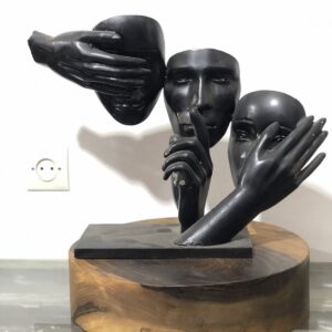 Face with Finger to Lips Statue | Silent Reflection