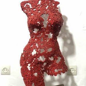 full chained Metal Torso: Stylish Handcrafted Metal Wall Sculp