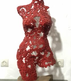 full chained Metal Torso: Stylish Handcrafted Metal Wall Sculp