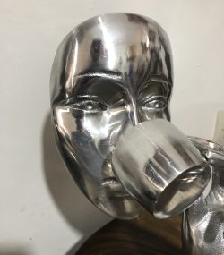 Silver drinking Face | calm Reflection statue - Image 2