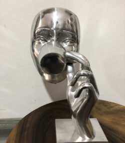 Silver drinking Face | calm Reflection statue - Image 5