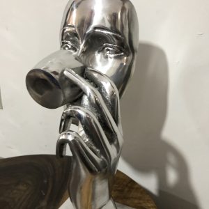 Silver drinking Face  | calm Reflection statue