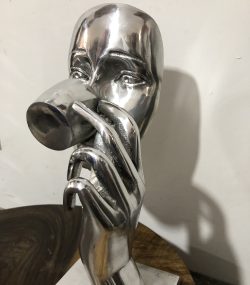 Silver drinking Face | calm Reflection statue - Image 4