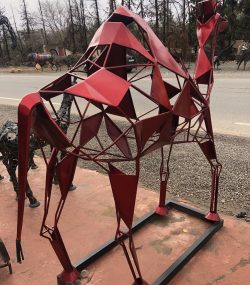 Large Red Metal Camel Sculpture – Modern Geometric Abstract Animal Art, Handmade Indoor & Outdoor Decor - Image 8