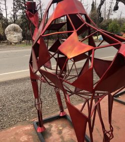 Large Red Metal Camel Sculpture – Modern Geometric Abstract Animal Art, Handmade Indoor & Outdoor Decor - Image 6