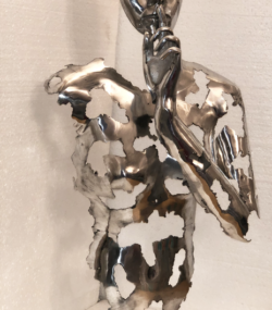 Aluminum Silent Expression Statue | Shiny brushed Reflection